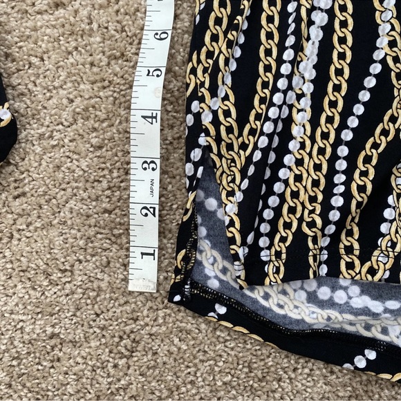 Michael Kors Black, Gold Chain And White Pearl Blouse Size Medium NWT - Picture 10 of 11